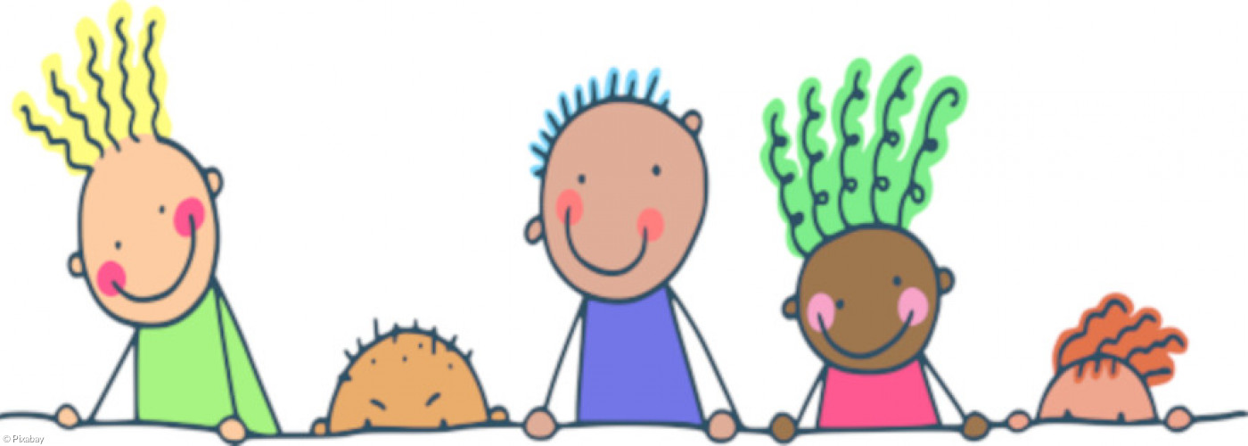 verschiedene stilisierte Kinder